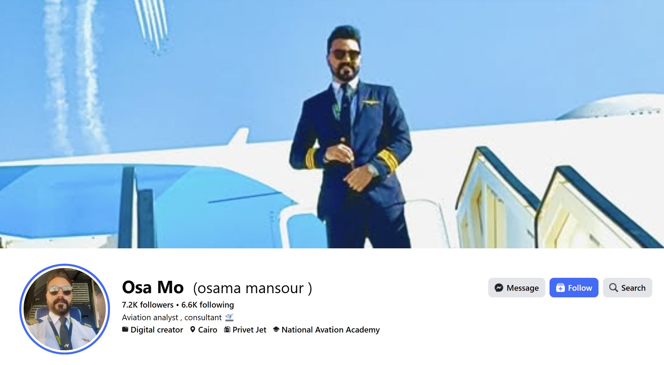 Linked Facebook profile using Osama Mansour’s name